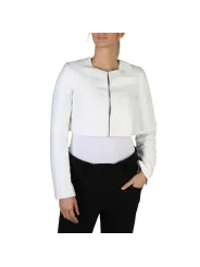 Weißes Cropped Blazer mit Reißverschluss