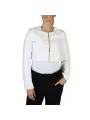 Weißes Cropped Blazer mit Reißverschluss