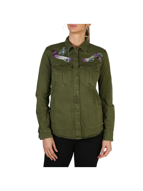 Grünes Guess London Patch Hemd Grünes Guess London Patch Hemd