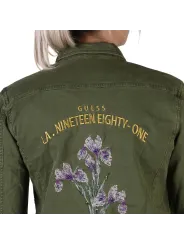 Grüne Guess Jacke mit Blumenstickerei