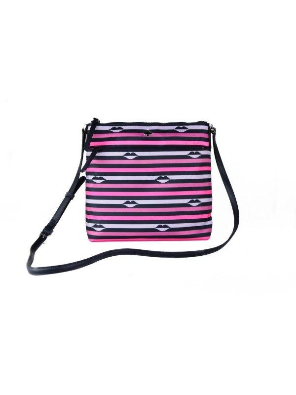 Crossbody Bags Jae Nylon Leather Flat Pink Striped Multi Crossbody HandBag Purse 190,00 € 0767883581544 | Planet-Deluxe