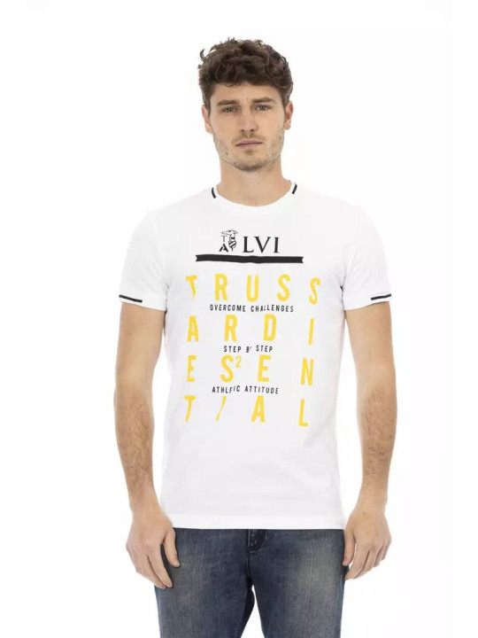 T-Shirts Elegant White Tee with Artful Front Print 60,00 € 8055358419402 | Planet-Deluxe