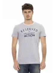 T-Shirts Chic Gray Cotton Blend Casual Tee 60,00 € 8055358419624 | Planet-Deluxe