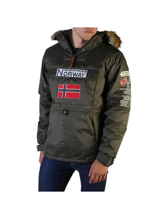 Grüne Herrenjacke mit Kapuze