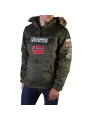 Grüne Herrenjacke mit Kapuze