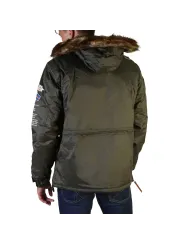 Grüne Herrenjacke mit Kapuze