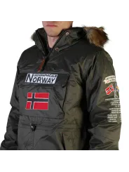 Grüne Herrenjacke mit Kapuze