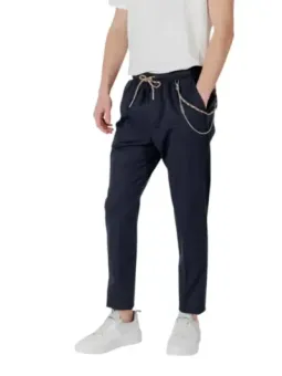Gianni Lupo Blaue Frühlingshose mit Bändern - Stilvoll & Modern