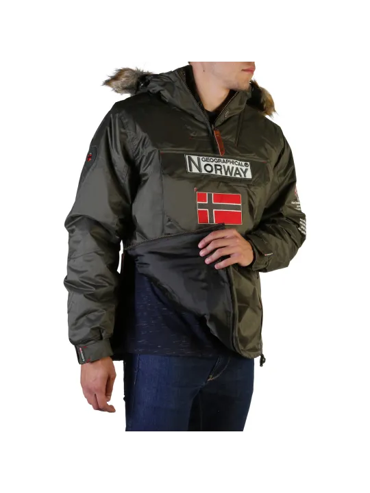 Grüne Herrenjacke mit Kapuze