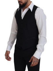 Vests Elegant Black Single-Breasted Dress Vest 770,00 € 8058990110393 | Planet-Deluxe