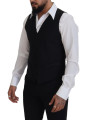 Vests Elegant Black Single-Breasted Dress Vest 770,00 € 8058990110393 | Planet-Deluxe