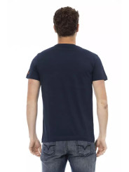 T-Shirts Chic Blue Short Sleeve Tee with Front Print 60,00 € 8056641276146 | Planet-Deluxe