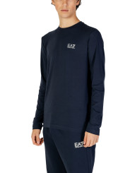 Navy EA7 Langarm Sport T-Shirt