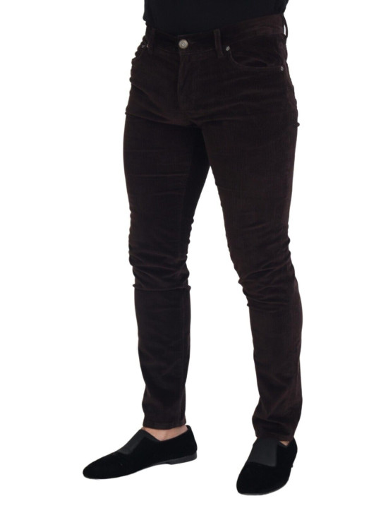 Jeans & Pants Elegant Brown Silk Blend Trousers 940,00 € 8050246182772 | Planet-Deluxe