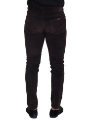 Jeans & Pants Elegant Brown Silk Blend Trousers 940,00 € 8050246182772 | Planet-Deluxe