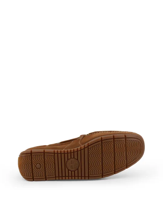 Braune Timberland Lederschuhe mit Profilsohle
