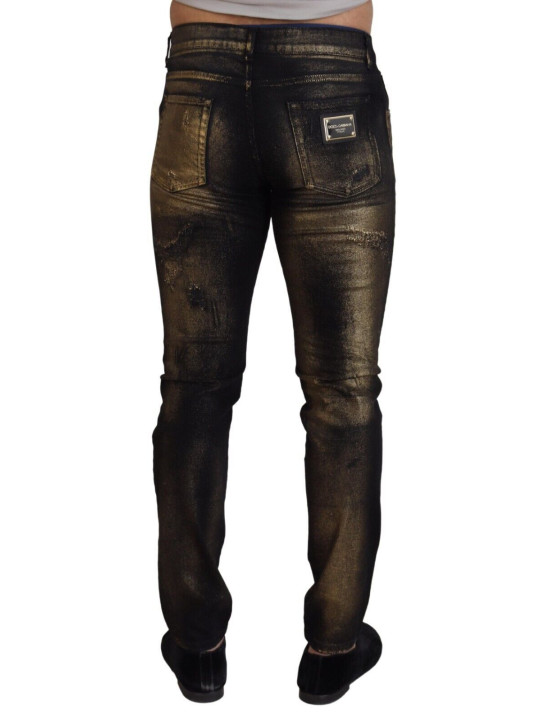 Jeans & Pants Elegant Black Gold Dust Jeans 1.400,00 € 8057142227279 | Planet-Deluxe