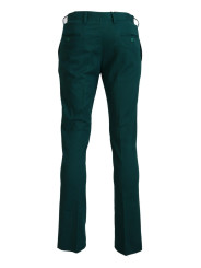 Jeans & Pants Elegantly Tailored Green Pure Cotton Pants 190,00 € 8050246182802 | Planet-Deluxe