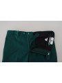 Jeans & Pants Elegantly Tailored Green Pure Cotton Pants 190,00 € 8050246182802 | Planet-Deluxe
