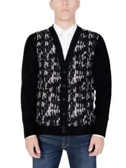 Antony Morato Herren-Cardigan: Grafisches Muster, Schwarz