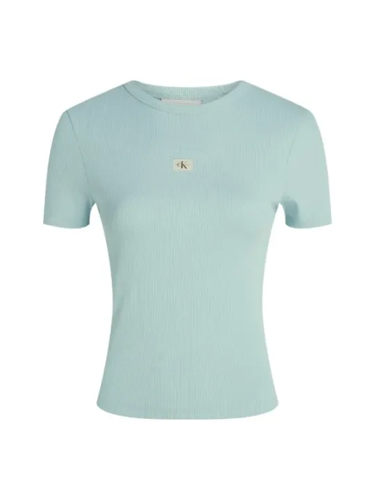 "Calvin Klein Jeans T-Shirts im Sale | Calvin Klein Jeans Damen Azurblau TShirt online kaufen"|Planet-Deluxe