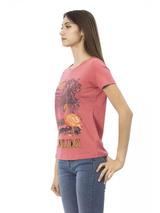 Tops & T-Shirts Chic Pink Print Tee for Trendy Summer Looks 60,00 € 8056641251921 | Planet-Deluxe