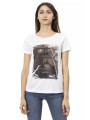 Tops & T-Shirts Chic White Cotton Blend Tee with Front Print 60,00 € 8056641251143 | Planet-Deluxe