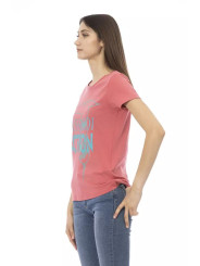 Tops & T-Shirts Chic Pink Short Sleeve Round Neck Tee 60,00 € 8056641249997 | Planet-Deluxe