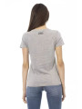 Tops & T-Shirts Chic Gray Round Neck Cotton Tee with Print 60,00 € 8056641250825 | Planet-Deluxe