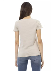 Tops & T-Shirts Elegant Beige Printed Tee for the Stylish Woman 60,00 € 8056641250153 | Planet-Deluxe