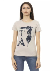 Tops & T-Shirts Elegant Beige Printed Tee for the Stylish Woman 60,00 € 8056641250153 | Planet-Deluxe