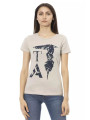 Tops & T-Shirts Elegant Beige Printed Tee for the Stylish Woman 60,00 € 8056641250153 | Planet-Deluxe