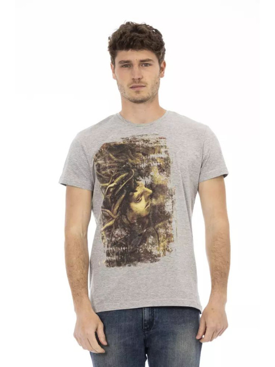 T-Shirts Elegant Gray Short Sleeve T-Shirt 60,00 € 8056641258623 | Planet-Deluxe