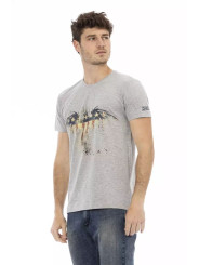 T-Shirts Elevated Casual Gray Tee with Unique Front Print 60,00 € 8056641270908 | Planet-Deluxe