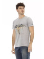 T-Shirts Elevated Casual Gray Tee with Unique Front Print 60,00 € 8056641270908 | Planet-Deluxe