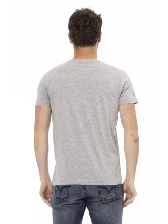 T-Shirts Elevated Casual Gray Tee with Unique Front Print 60,00 € 8056641270908 | Planet-Deluxe