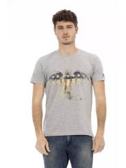 T-Shirts Elevated Casual Gray Tee with Unique Front Print 60,00 € 8056641270908 | Planet-Deluxe