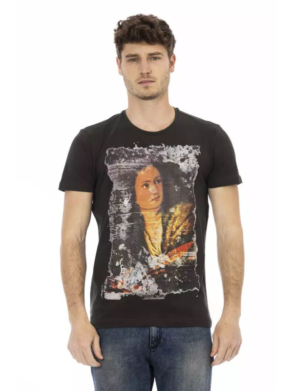 T-Shirts Sleek Black Print Tee - Casual Elegance Redefined 60,00 € 8056641270045 | Planet-Deluxe