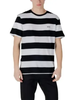 "Boss Herren Streifen T-Shirt Schwarz - Frühling/Sommer"