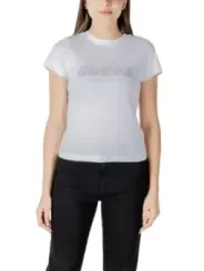 "Guess Active T-Shirts im Sale | Guess Active Damen T-Shirt Weiß Frühling/Sommer Strassdetails online kaufen"|Planet-Deluxe