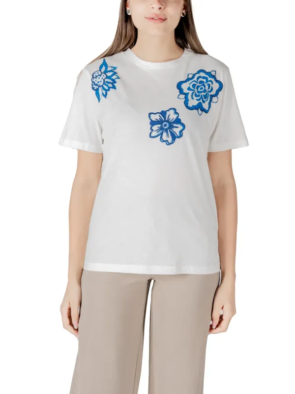"Ichi T-Shirts im Sale | "Sommerliches Ichi Blumen-T-Shirt aus Baumwolle für Damen" online kaufen"|Planet-Deluxe