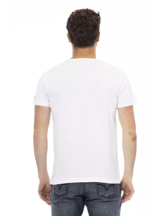 T-Shirts Elegant White Cotton Blend Tee 60,00 € 8056641286954 | Planet-Deluxe