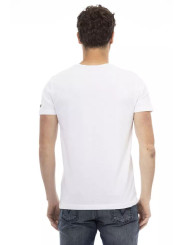 T-Shirts Sleek White Round Neck Tee with Front Print 60,00 € 8056641262392 | Planet-Deluxe