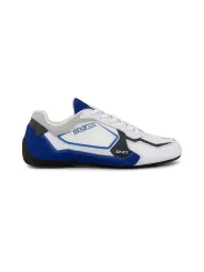 Weiße Sparco Rennschuhe mit blauem Detail