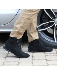 Schwarze Sparco Rennfahrerschuhe aus Leder