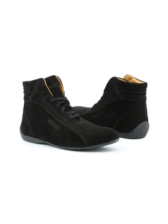 Schwarze Sparco Motorsport Rennschuhe