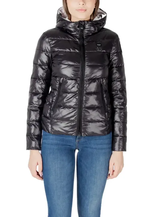 "Blauer Jacken im Sale | Blauer Damen Pufferjacke Schwarz - Stilvoller Frühlingsbegleiter online kaufen"|Planet-Deluxe