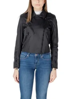 "Elegante Übergangsjacke Damen Schwarz-Blau aus Polyamid"
