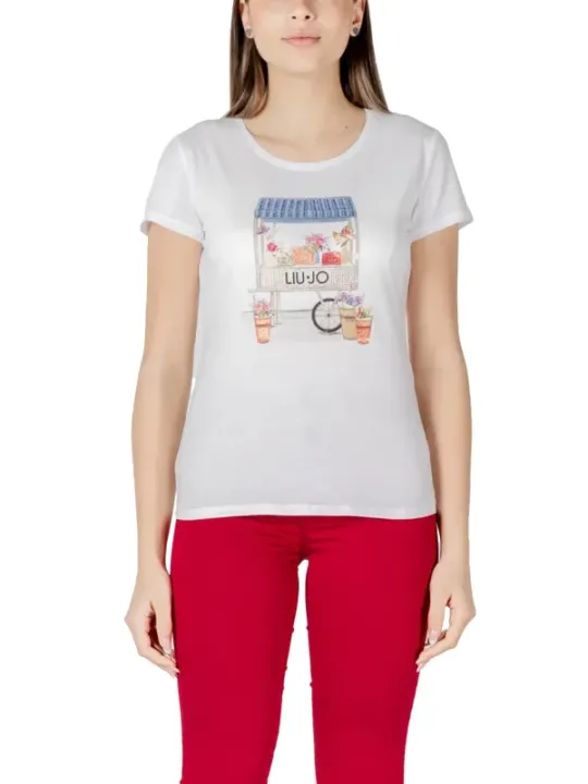 "Liu Jo T-Shirts im Sale | Liu Jo Sommer T-Shirt Damen Weiß online kaufen"|Planet-Deluxe