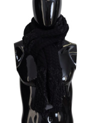 Scarves Elite Black Wool Blend Men's Scarf 770,00 € 8057142092686 | Planet-Deluxe